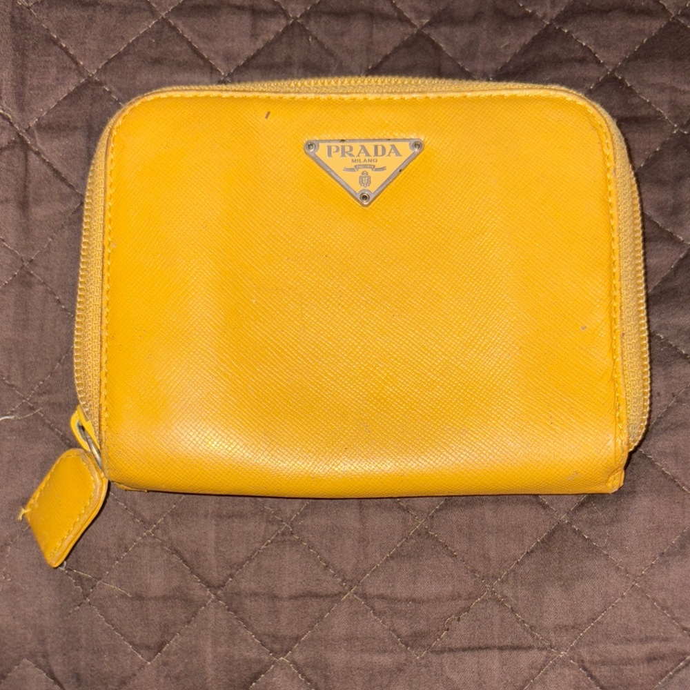 Prada Sunny Yellow Zip Wallet